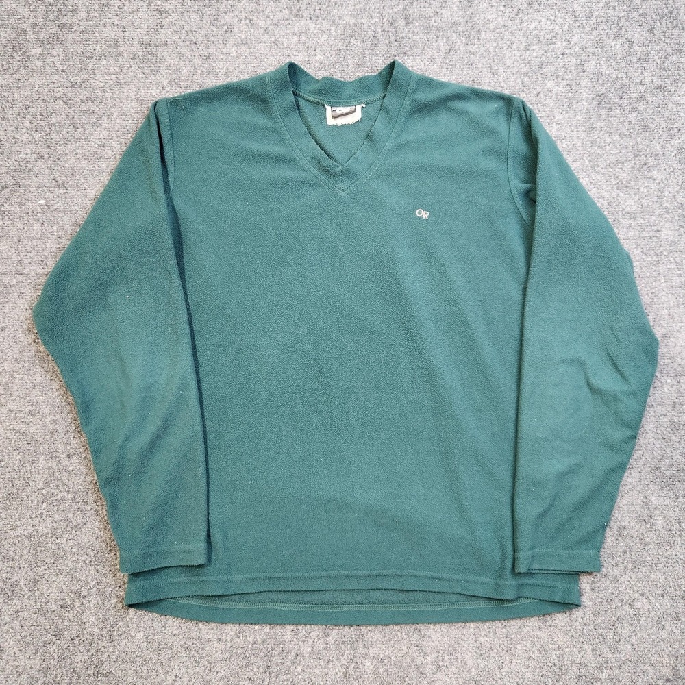 Vintage Outdoor Research Sweater Mens XL Green Fleece V Neck Pullover USA